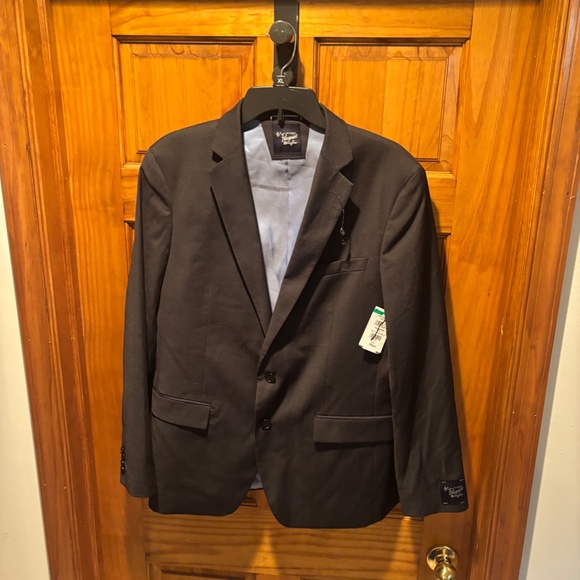 Original Penguin Osmans Wool Blend Slim Fit Suit Jacket Blazer Charcoal 42R NWT - Picture 2 of 6